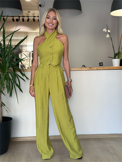 Boyundan Bağlamalı Olive Takım Askı0095