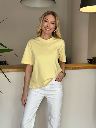 Butter Yellow Coton Tshirt Askı0021