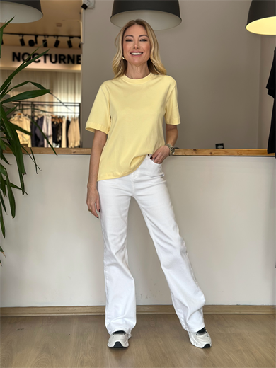 Butter Yellow Coton Tshirt Askı0021