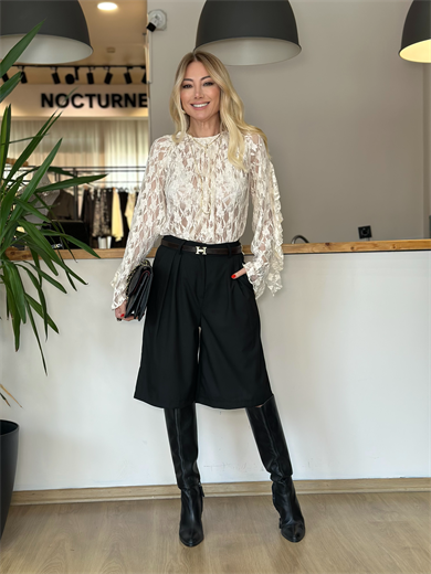 Dantel Ekru Milano Gömlek Askı0016