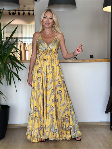 Datça Özel Dikim Saten Elbise Askı0012