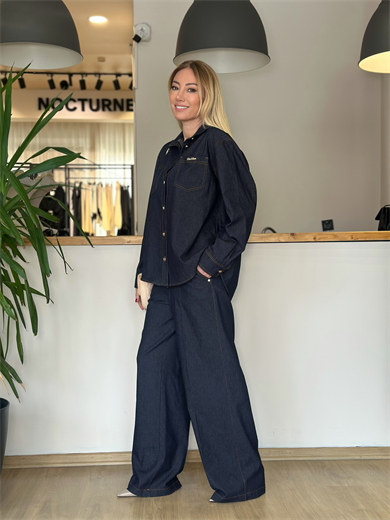 Denim Geniş Paça Paris Jean Askı00141