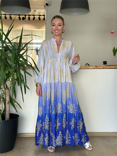 Dubai Lila Geçişli Elbise