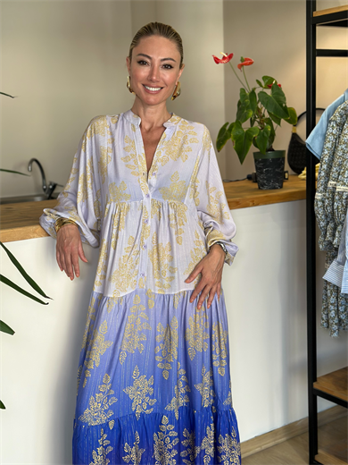 Dubai Lila Geçişli Elbise