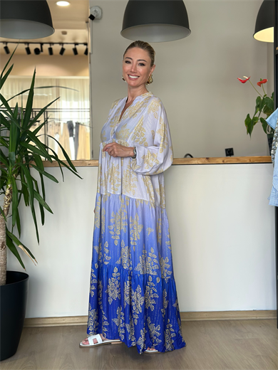 Dubai Lila Geçişli Elbise