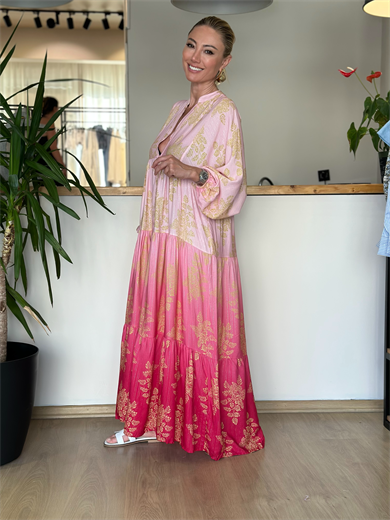 Dubai Pembe Geçişli Elbise