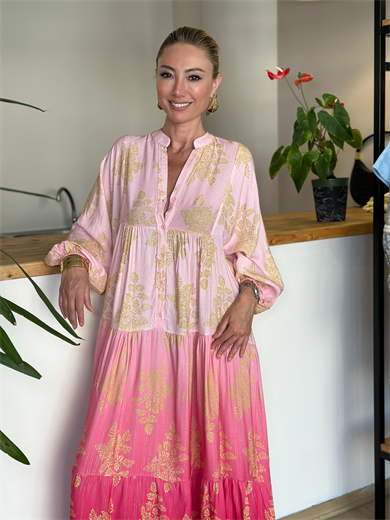 Dubai Pembe Geçişli Elbise