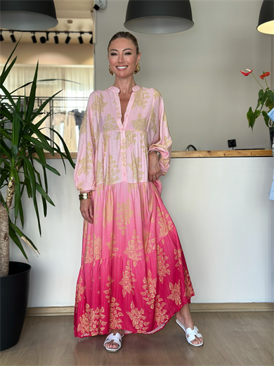 Dubai Pembe Geçişli Elbise