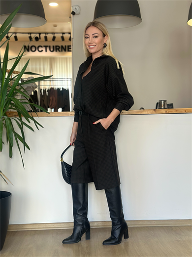 Ekose Acı Kahve Modern Gömlek Askı00435