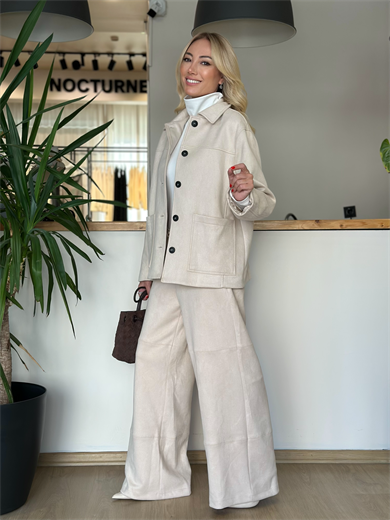 Ekru Süet Ceket Askı0060