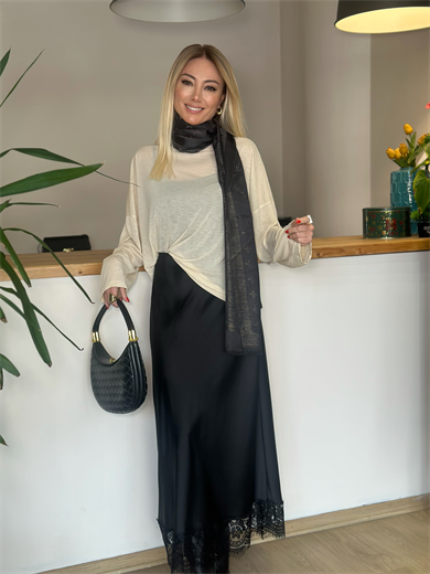 Ekru Transparan Bluz Askı0072