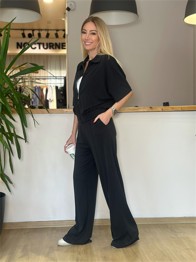 Fermuarlı Rahat Siyah Takım Askı00211