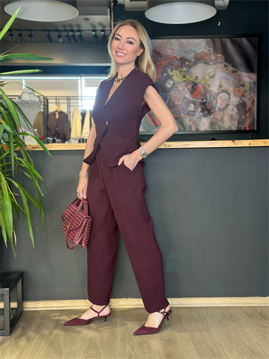 Gold Bordo Şık Takım