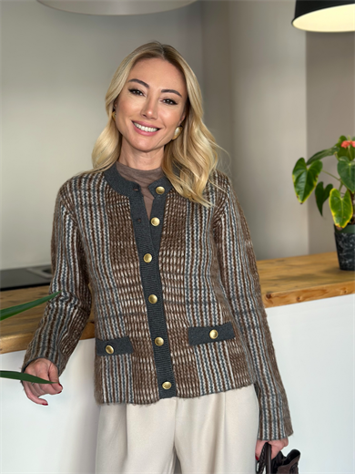 Gold Düğme Desenli Hırka Askı00149