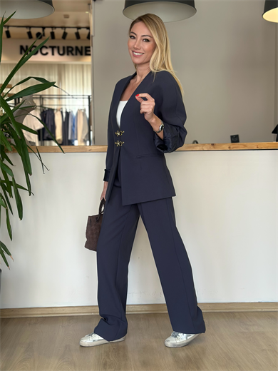 İndigo Palazzo Pantolon askı00174