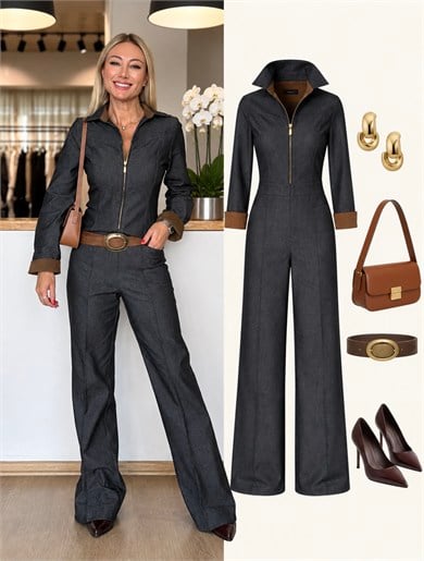 Kadife Yaka Denim Gömlek Askı00376