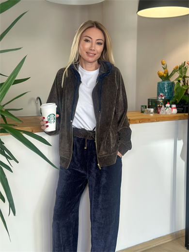 Kadife Yeşil Lacivert Takım Askı00442