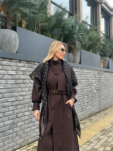 Kahve Kuşaklı Helena Trençkot Askı0065