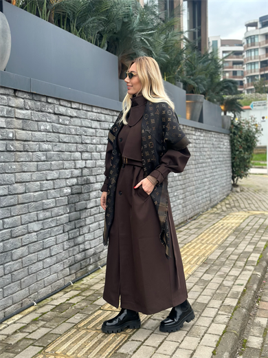 Kahve Kuşaklı Helena Trençkot Askı0065