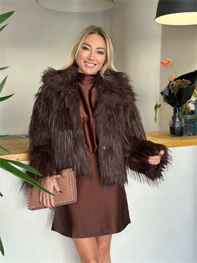 Kahve Şık Kürk Askı00296