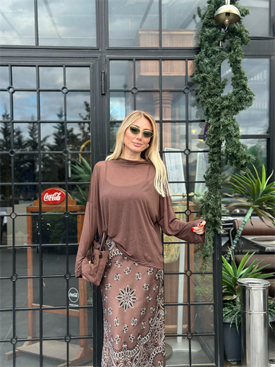 Kahve Transparan Bluz Askı0039