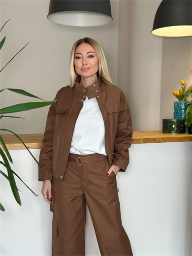 Kargo Kahve Cep Detaylı Pantolon Askı00122