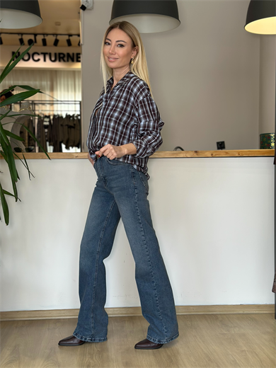 Kemer Detaylı Geniş Paça Jean Askı00