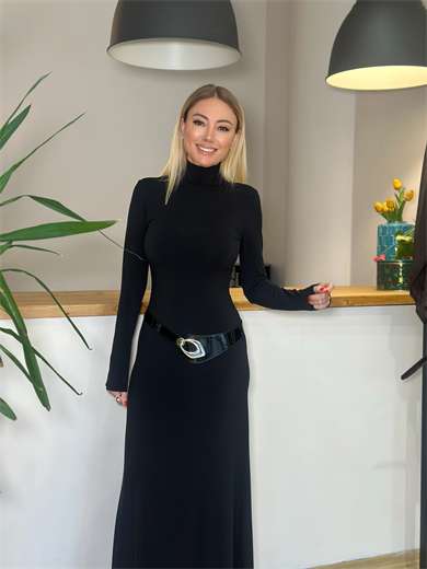 Kemer Detaylı Maxi Boy Elbise Askı00213