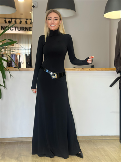 Kemer Detaylı Maxi Boy Elbise Askı00213