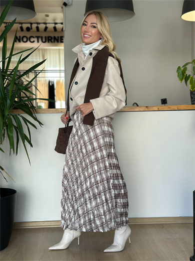 Kırışık Kahve Etek Askı0061