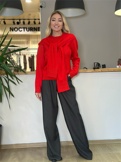 Kırmızı Bağlamalı Kazak Askı00412