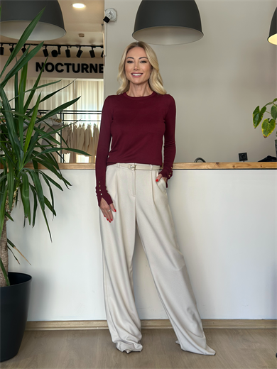 Kırmızı Düğme Detaylı Triko Askı00156