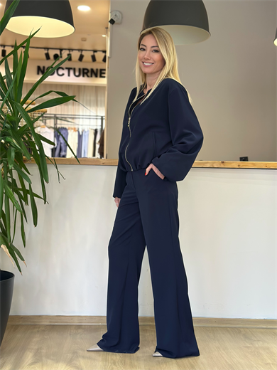 Lacivert Palazzo Pantolon Askı00185