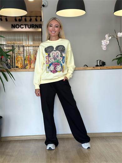 Mickey Sarı Taşlı Sweat Askı00285