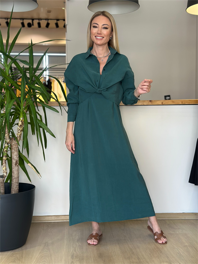 Milano Haki Gömlek Elbise