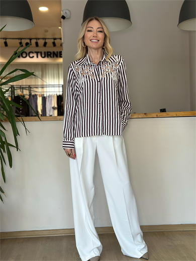 Mürdüm Yakma Detaylı Gömlek Askı00192