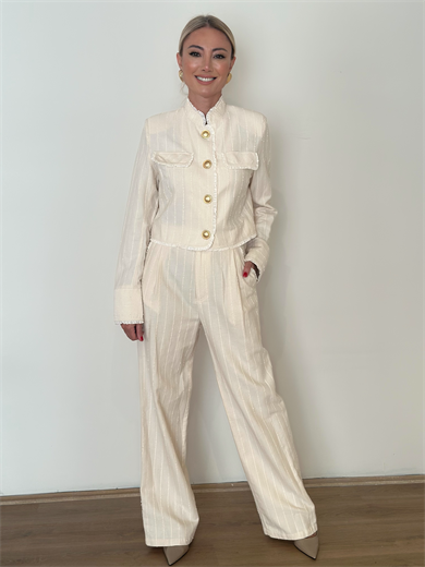 Nocturne Şerit Fırfırlı Pantolon