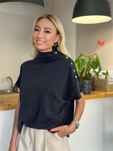 NTW Antrasit Düğme Detaylı Blız Askı 0024