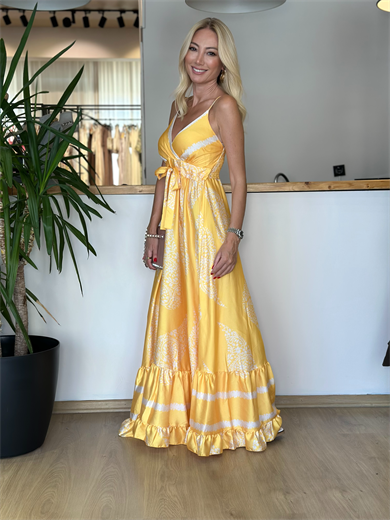 Özel Dikim Sarı Elbise