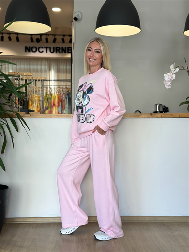 Pembe Bağlamalı Geniş Eşofman Askı00292