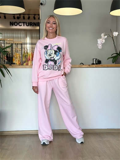 Pembe Bağlamalı Geniş Eşofman Askı00292