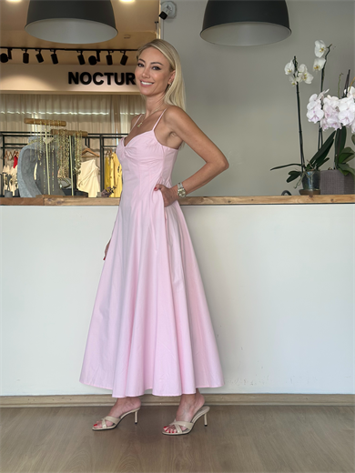 Pembe İp Askılı Elbise Askı00220