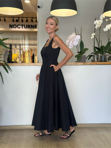 Prenses Model Siyah Elbise Askı00267