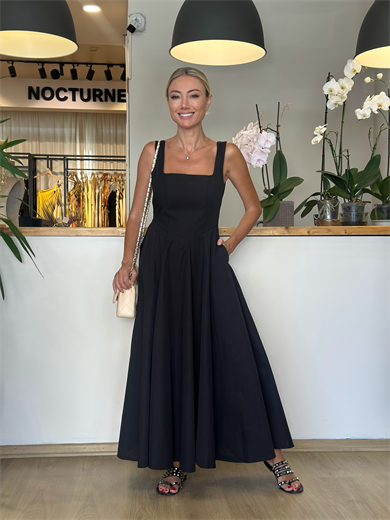 Prenses Model Siyah Elbise Askı00267
