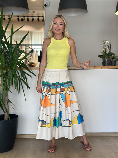 Renkli Volanlı Etek