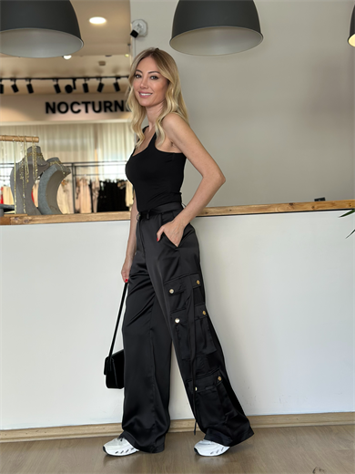 Saten Cep Detaylı Pantolon Askı0082