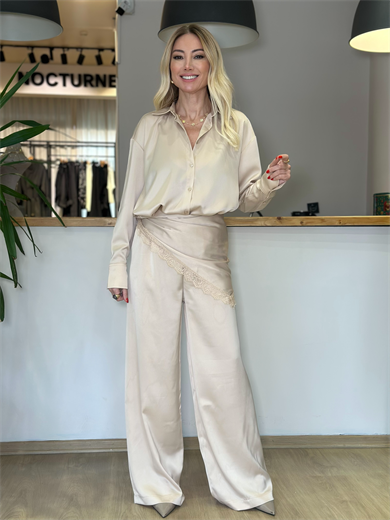 Saten Krem Gömlek Askı0055