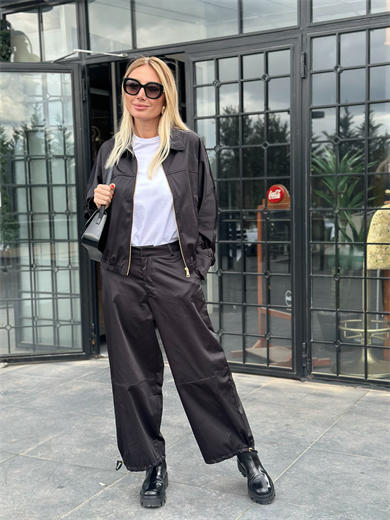 Saten Siyah Berlin Pantolon Askı0042