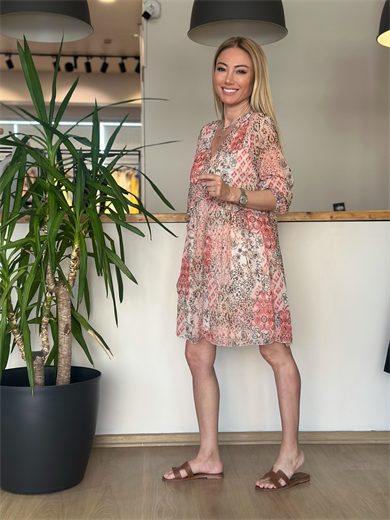 Şifon Renkli Elbise