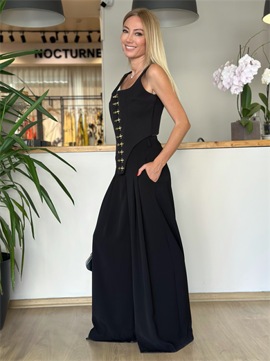 Siyah Gold Detaylı Korse Askı00196